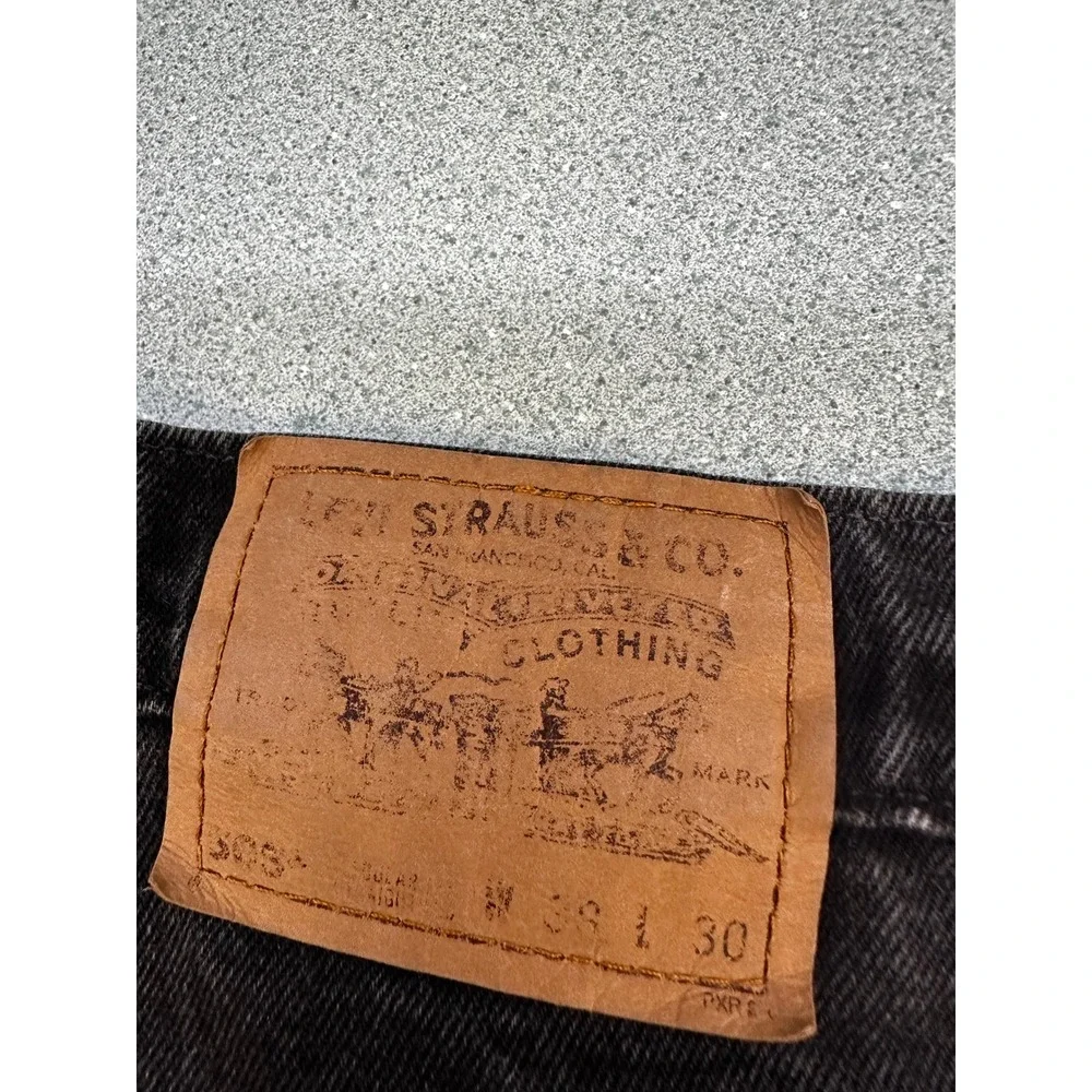 Vintage Levis 505 Orange Tab Jeans Mens 38x30 Faded Black Straight Leg Denim